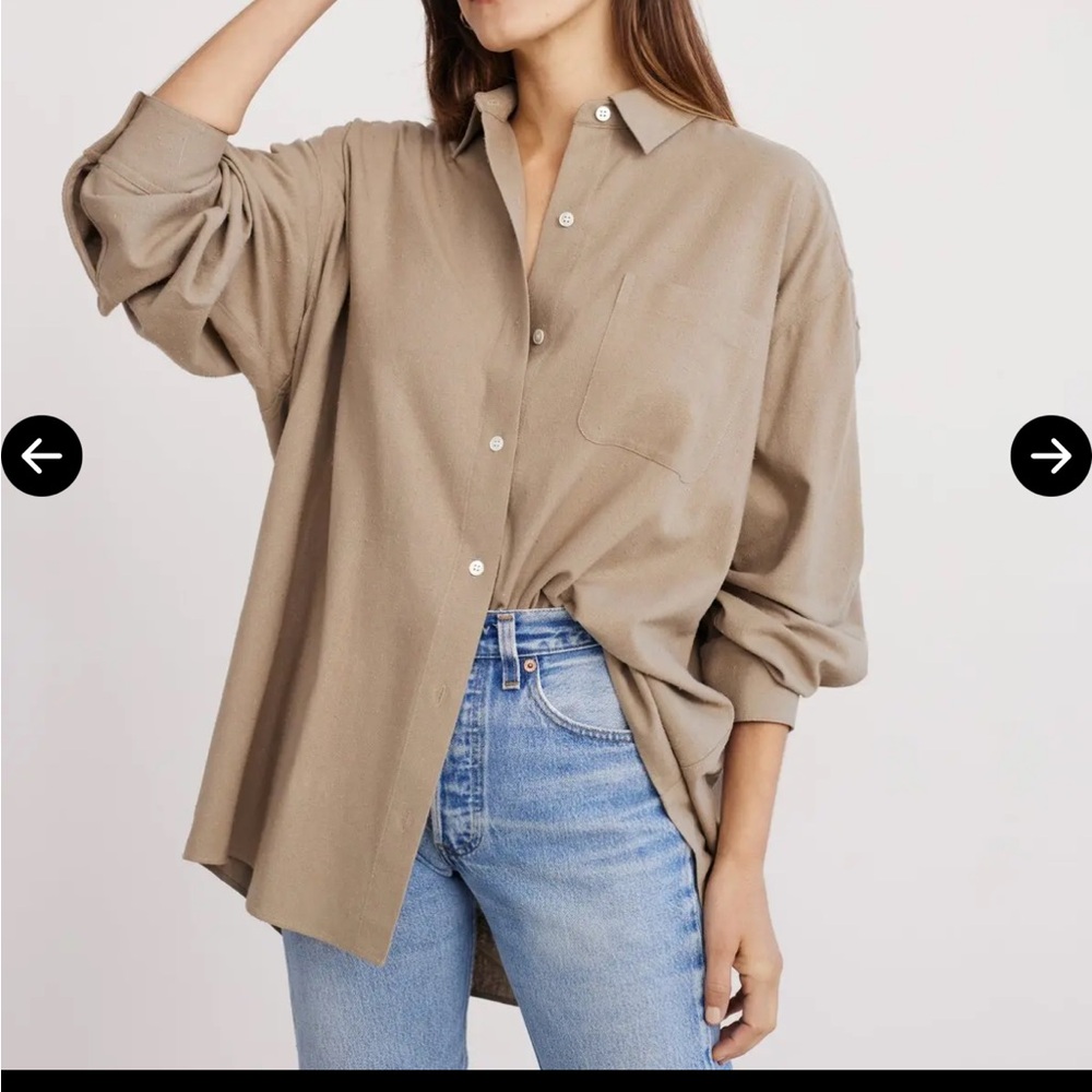 Jenni Kayne Relaxed Oversized Shirt Raw Silk